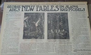 FEB 25, 1912 NEWSPAPER PAGE #2586- GEORGE ADE'S NEW FABLES IN SLANG + MONA LISA