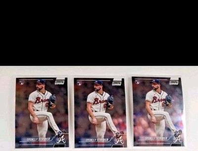 3 - 2022 Topps Stadium Club Chrome #296 Spencer Strider Rookie (RC) Lot Braves 