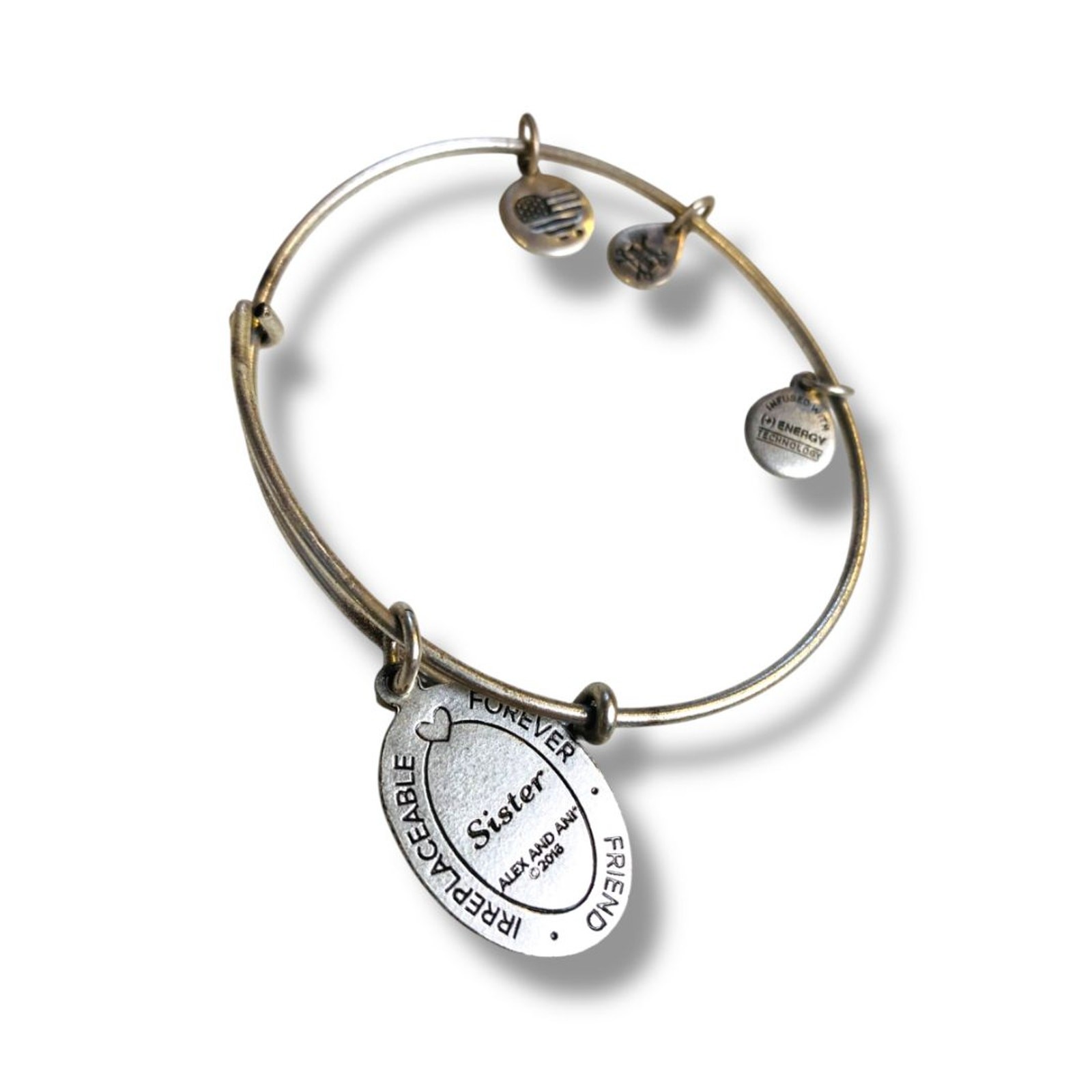 Alex + Ani Silvertone Adjustable Bangle Bracelet … - image 5