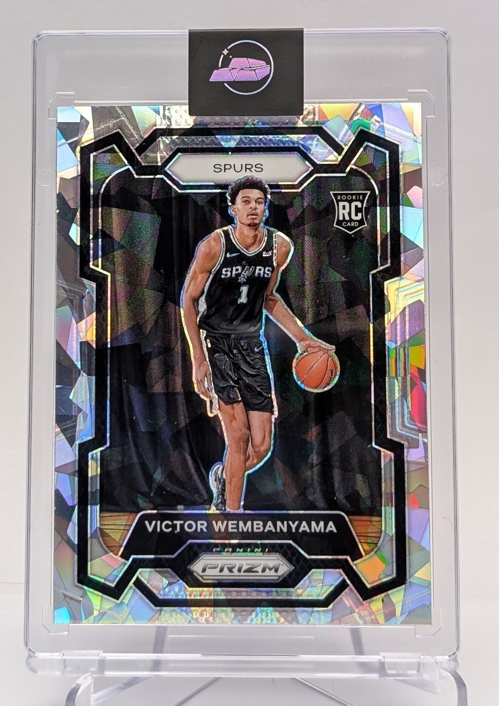 2023-24 Panini Prizm Victor Wembanyama Rookie RC #136 Silver Cracked Ice  Spurs