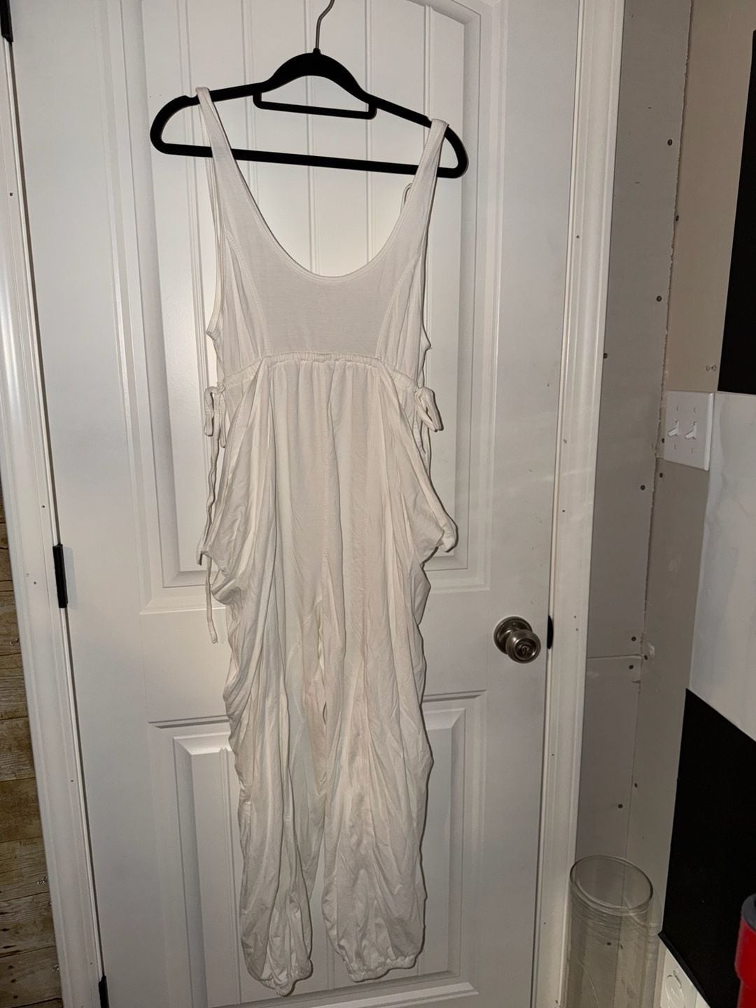 Anthropologie The Bond Jumpsuit White Scoop Neck Tank Style