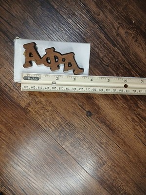 Greek LARGE Pin Wood-Alpha Phi ALPHA FRAT  - Unique 3×1 1/2 Inc With Free Box