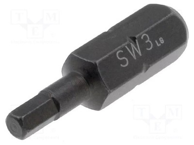 Befestigung: 1/4'' (C6,3mm) HEX 3mm Sechskant Bit L. ges: 25mm