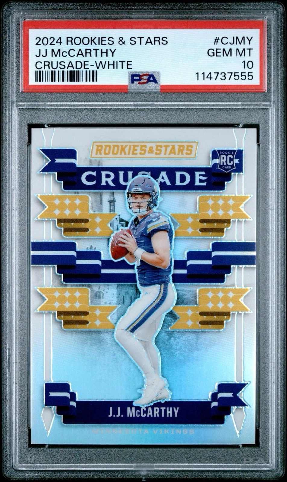 JJ McCarthy Panini Rookies & Stars Crusade #CJMY White