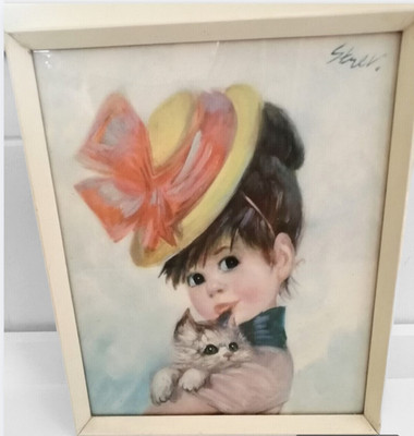 John Frederick Lloyd Strevens signiert gerahmt 1964 Harriot Katze Kätzchen bezaubernd