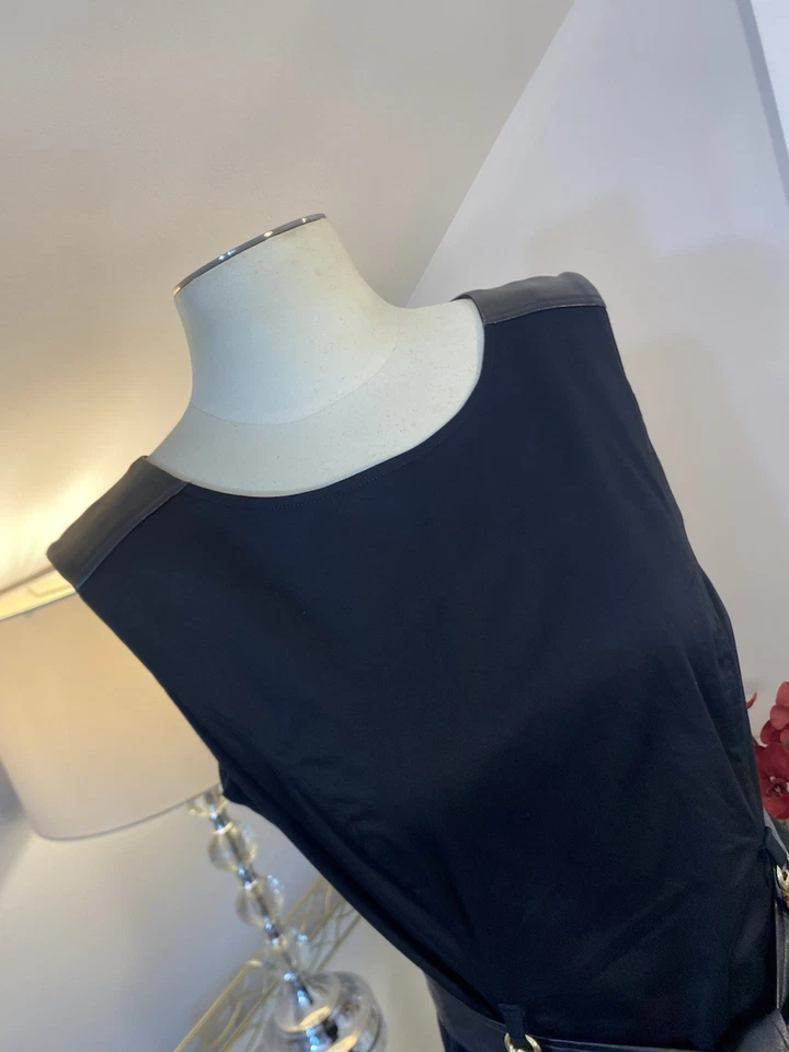 Vestido Vaina Mujer Talla 6 Negro con Acentos de Bambú y Cinturón Único/Formal  Foto 3 de 4