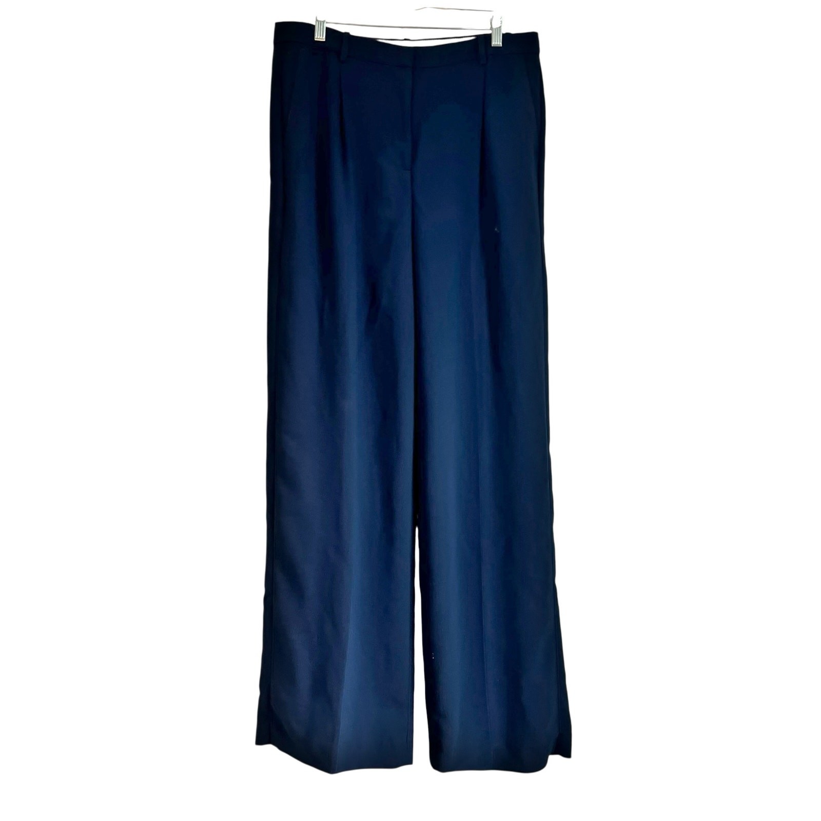 J. Crew Relaxed Fit Pleated Eassential Wide Leg Pant City Crepe Blue 12T NWOT image 7