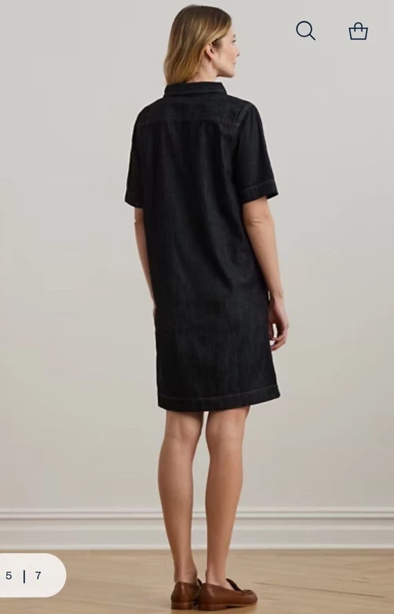 Vestido de mezclilla para mujer Lauren Ralph Lauren con bolsillos talla grande (1930) Foto 2 de 4