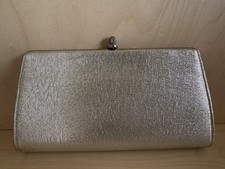 VTG Rulo Creations Silver Lam  Evening Clutch Purse Kiss Lock Chain Bag