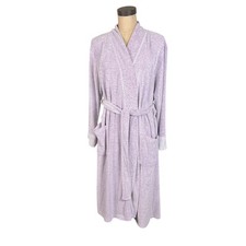 Natori Purple Marled Knit Robe Womens Medium Long Sleeve Tie Waist Loungewear