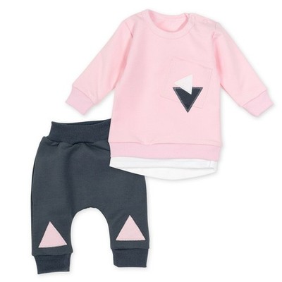 Baby Sweets Set Hose und Shirt rosa grau Triangle Babyset
