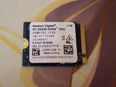 1TB Western Digital PC SN530 NVMe Solid State Drive M.2 2230 SDBPTPZ-1T00