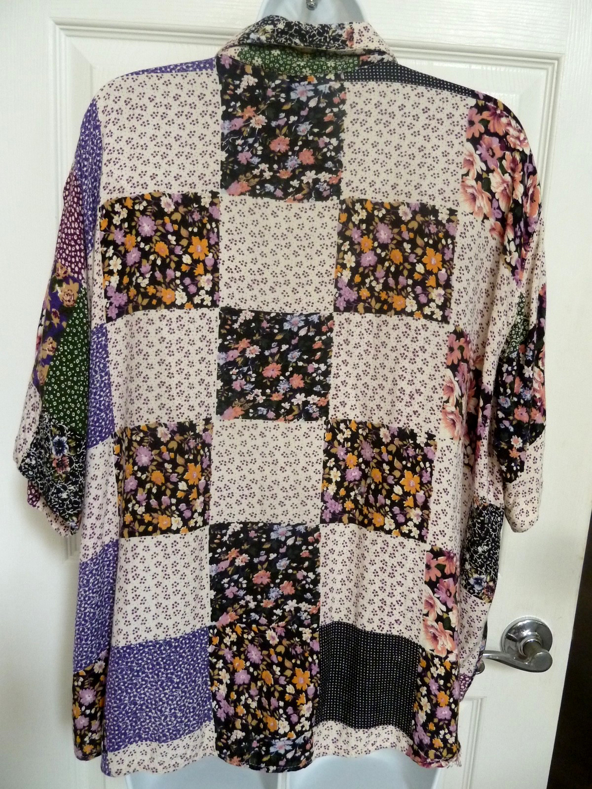 RHYTHMS Plus Sz 20 Patchwork Button Up Blouse Col… - image 4