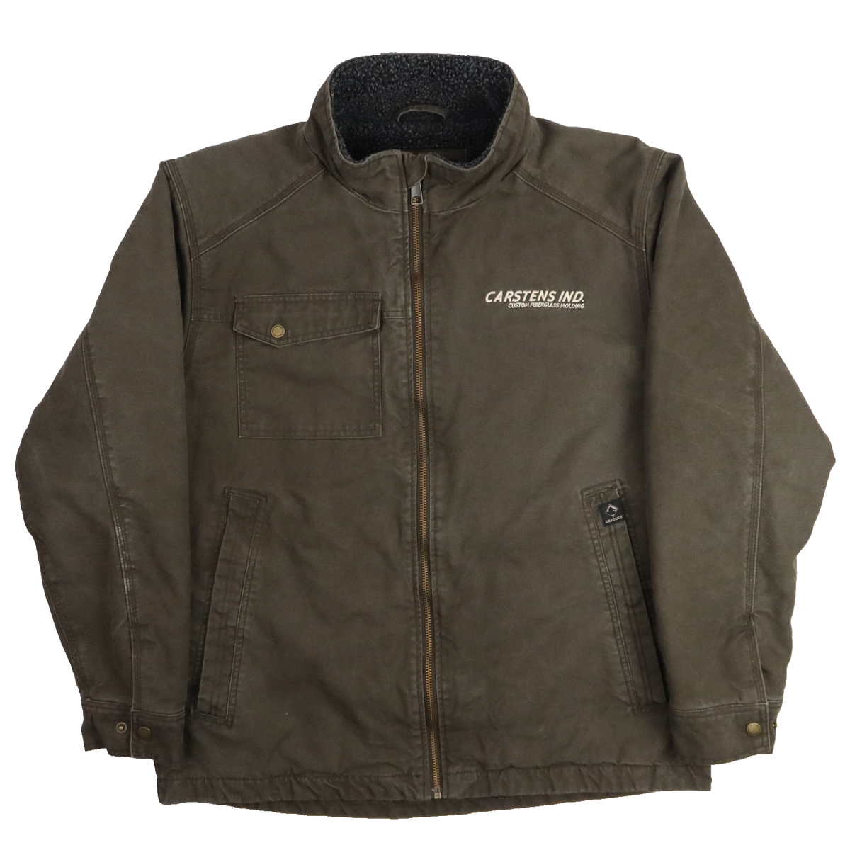 DRI DUCK Endeavor Canvas Work Jacket Men's L Brown Sherpa Lined
