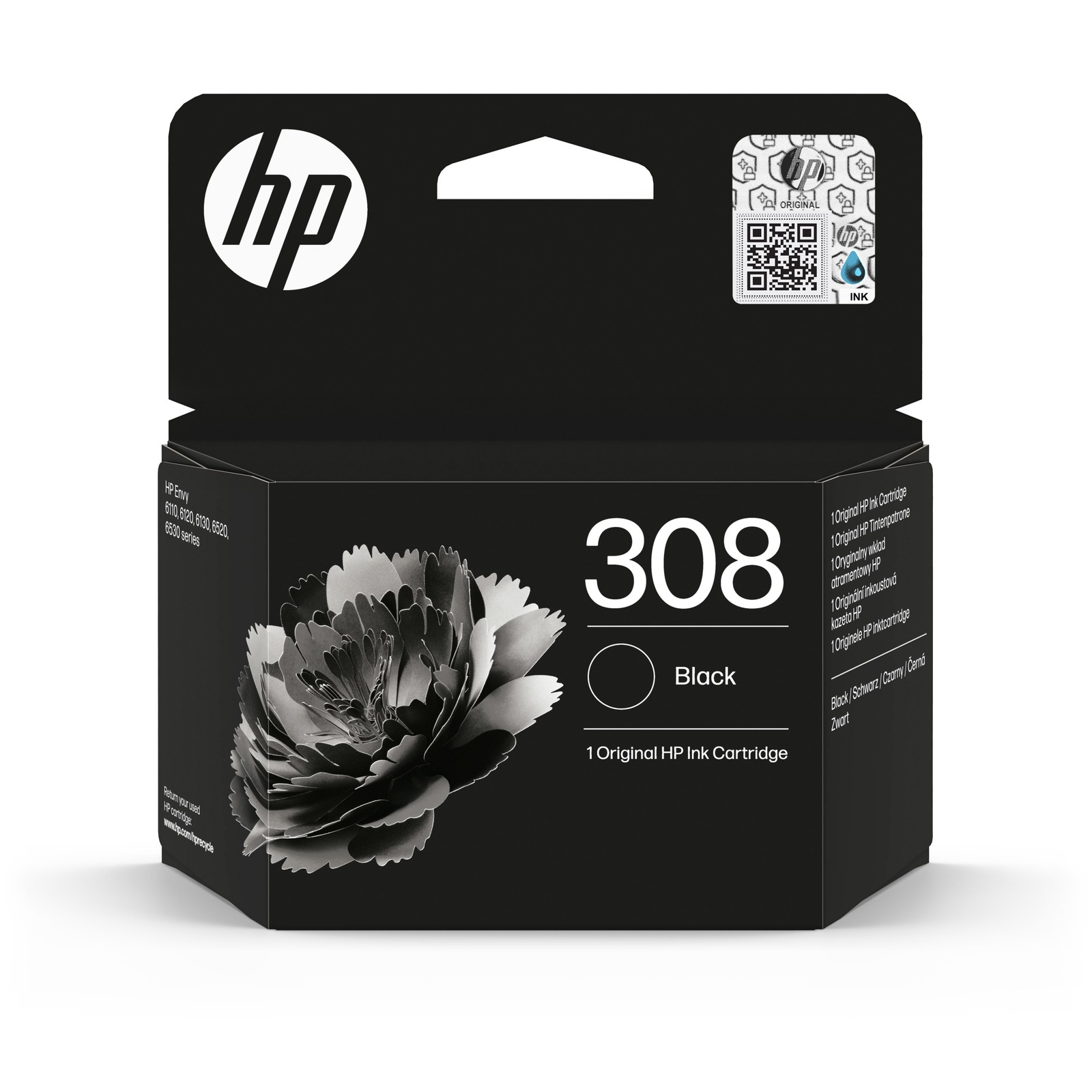 HP 308 Black ink cartridge for HP Envy 6110