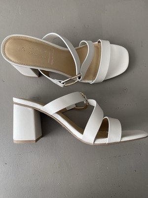 Lauren Conrad Carmella Size 9M Wedge Heel 3 1/2  Slip On Bone Color