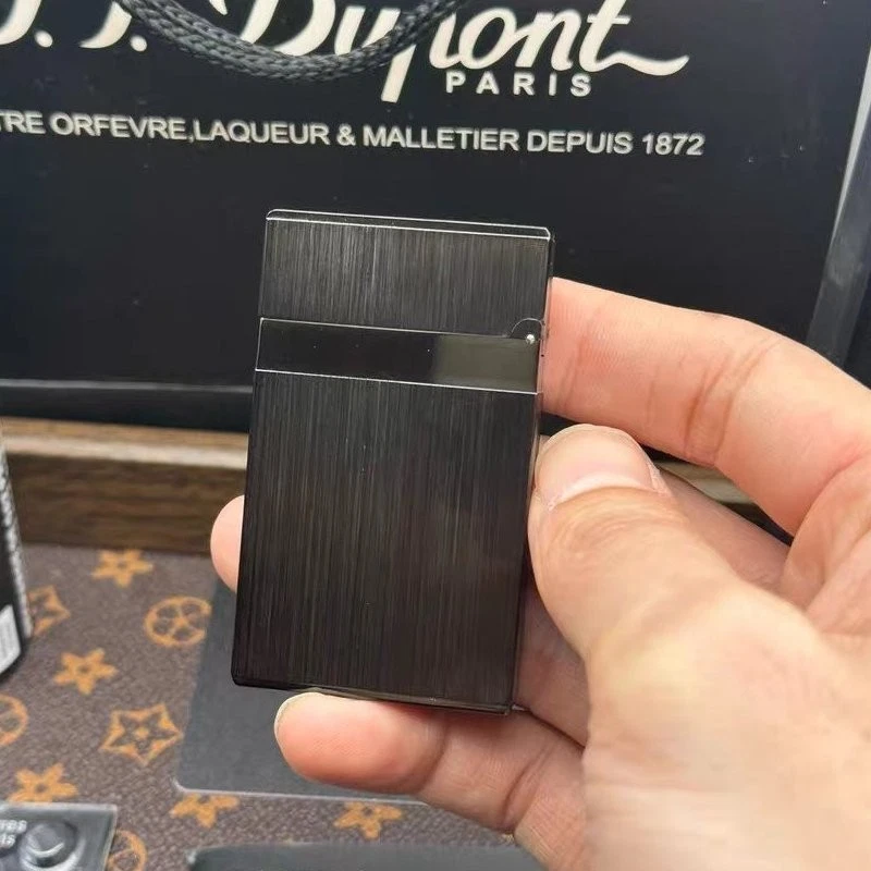 For Memorial S.T Dupont Lighter PING Sound Gas Refillable Brushed&Adapter UA25 - Immagine 2 di 4