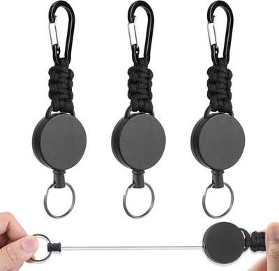 Vicloon Schlüsselanhänger Ausziehbar, 3 Stücke Heavy Duty Retractable