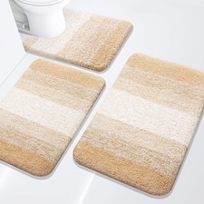 Microfiber U-Shaped Bathroom Rugs Sets 3 Piece, 24x16 30x20 24x20