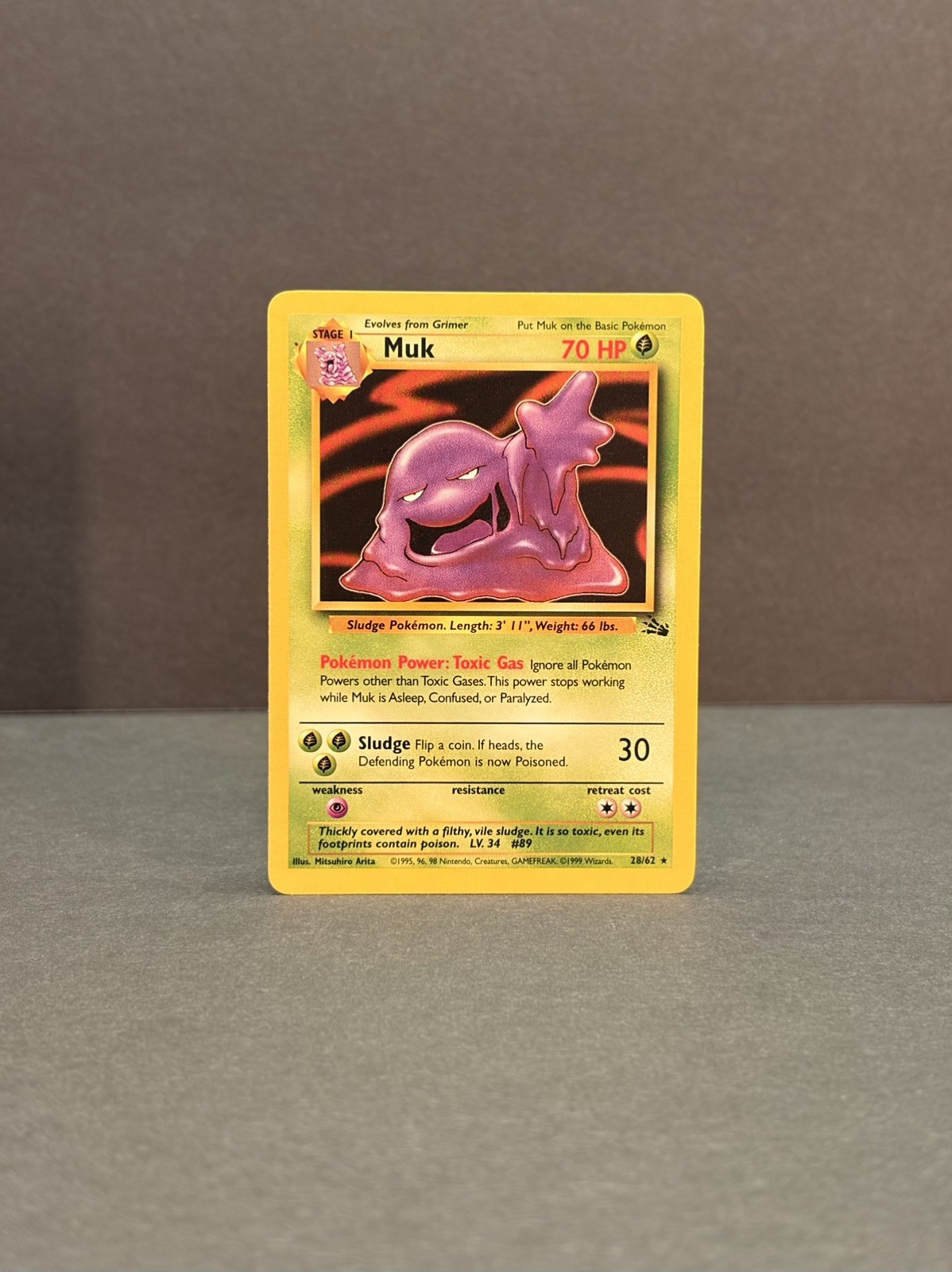 Pokémon Fossil Muk Non Holo – Lightly Played LP – Original Vintage 28/62