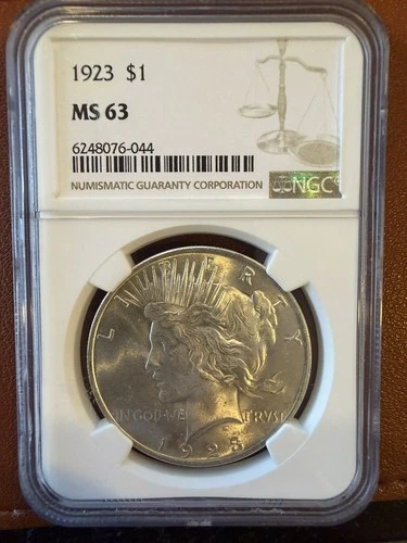 1923 Silver Peace Dollar NGC MS63 Philadelphia
