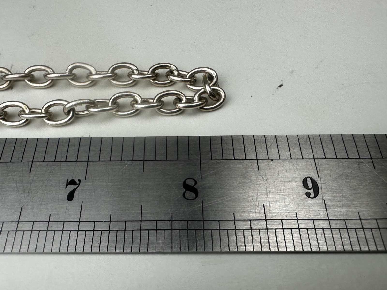 Solid Sterling Silver .925 Chain T-bar Link NECKL… - image 9