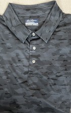 NWT Ben Hogan Performance Short Sleeve Polo Men s 2XL Black Gray Cammo UPF 50