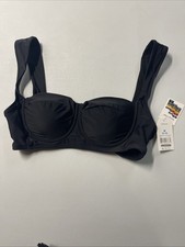 Time and Tru Swimsuit Bikini Top Women's Sz Medium 8-10 Black