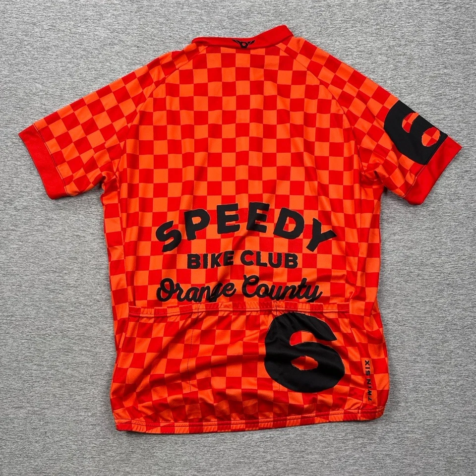Camiseta deportiva de ciclismo Twin Six para hombre 2XL Club Raglán rojo naranja Country Speedy Bike Club Foto 2 de 4