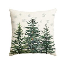 Christmas Trees Snowflake Throw Pillow Cover