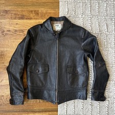 Himel Bros Shinki Horsehide Heron A-1 Custom Leather Jacket Men 38 Black Bespoke