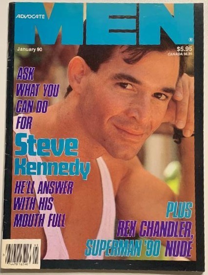ADVOCATE MEN January 1990 Vintage Magazine Cover & Centerfold - Steve Kennedy