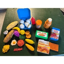 Vintage Fisher Price Little Tikes Play Food Kitchen Utensils Oven Mitt Lot 40