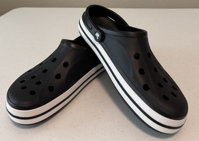 Crocs Bayaband Clog Slip Sandal Mens 11 Womens 13 Black And White Crocs Unisex Bayaband Clog Slip On Sandals Adult Mens Size 8  main image 4