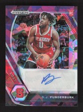 D.J. Funderburk 2021 Panini Prizm Draft Picks Draft Purple Ice /99 Auto #DP-DJF