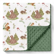 Muslin Baby Blankets for Boys  Girls, 2-Layer Toddler Blanket