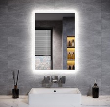 ELEGANT Bathroom Mirror with Shaver Socket 500x700mm Backlit LED Illuminated