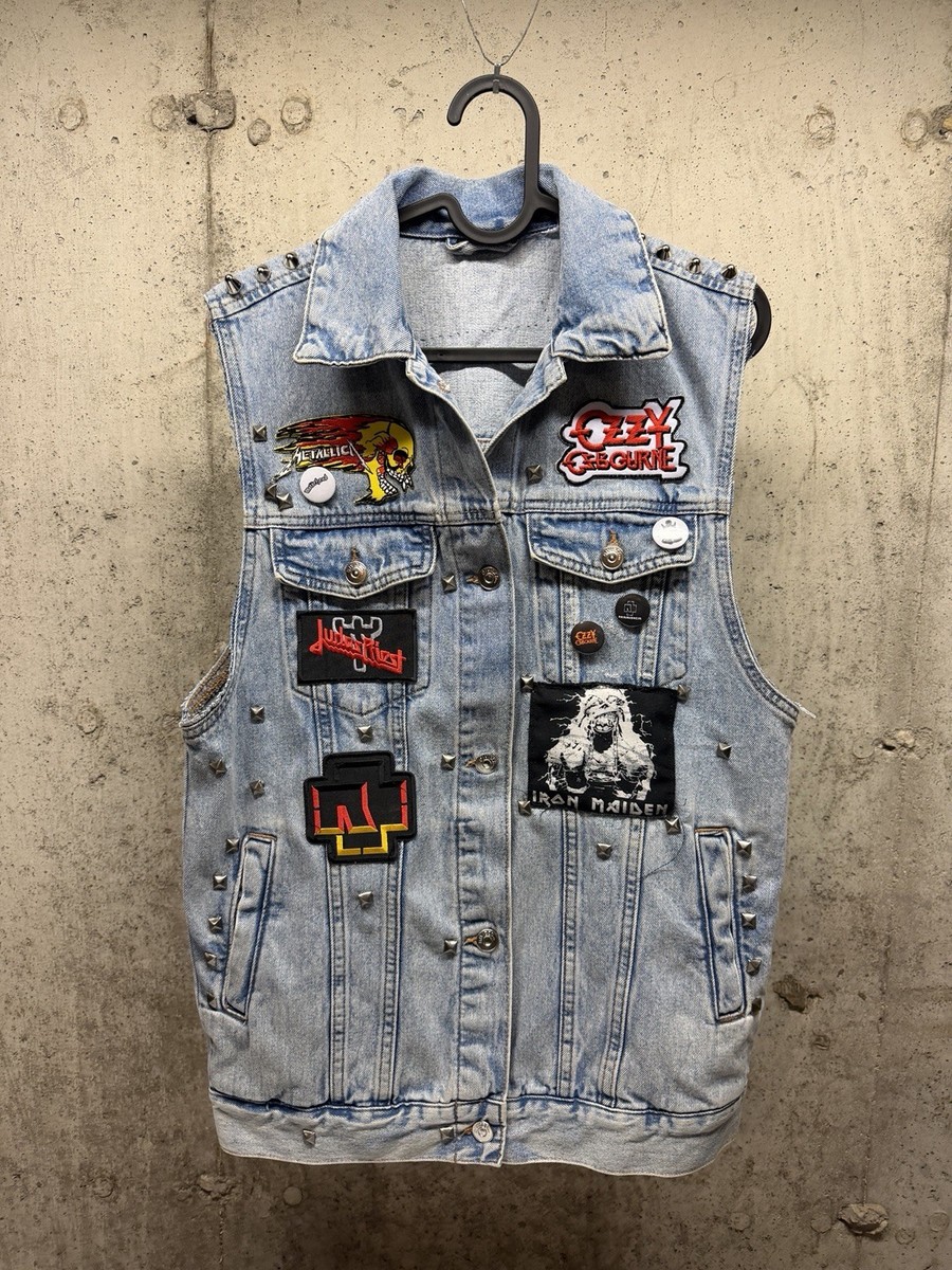 New custom Metallica studded metal battle vest. Ozzy Osbourne