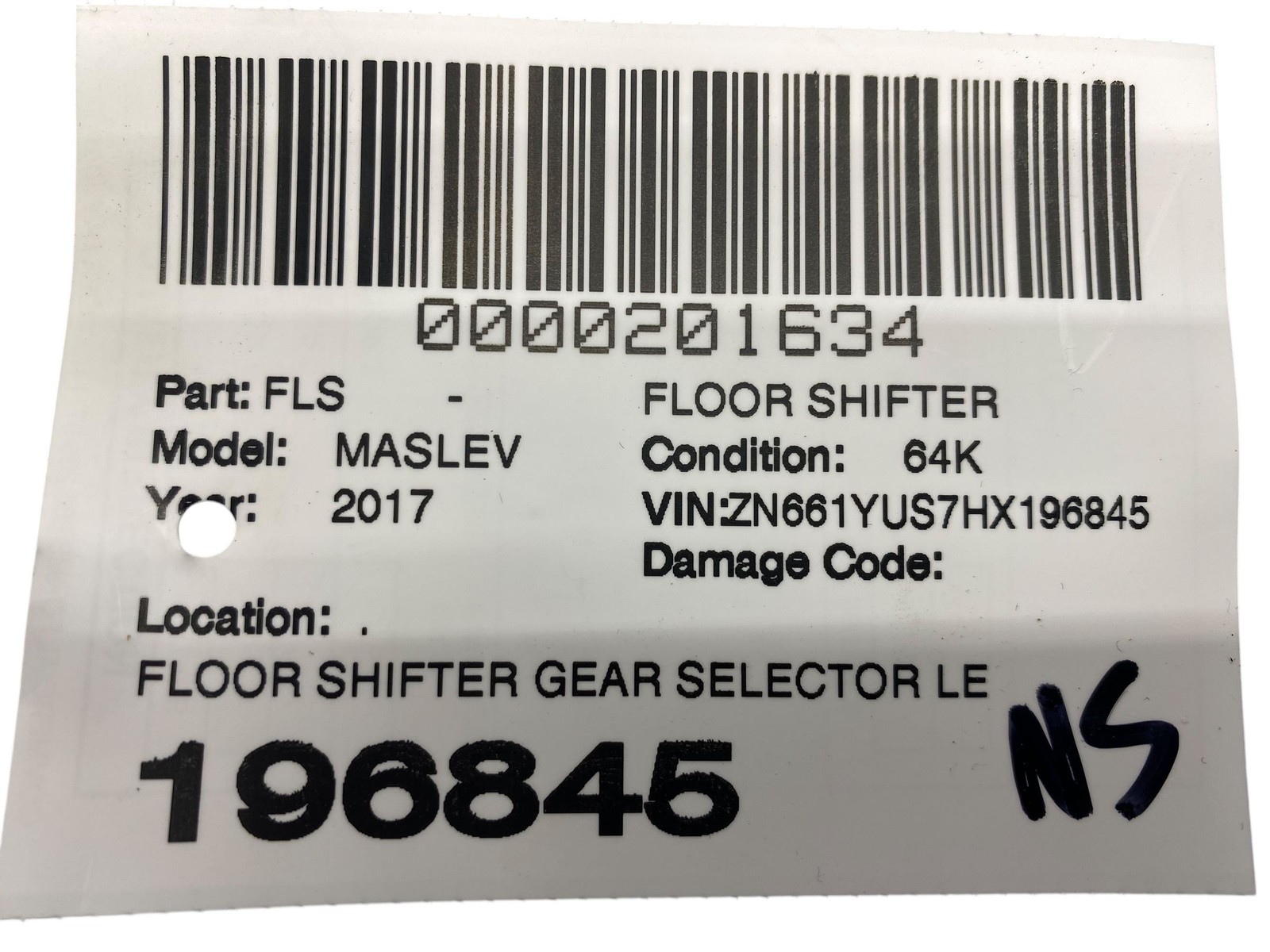 2017-2024 MASERATI LEVANTE M161 OEM FLOOR SHIFTER GEAR SELECTOR LEVER W/ BOX