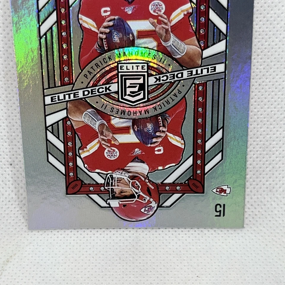 PATRICK MAHOMES SILVER PRIZM CARD JERSEY #15 CHIEFS SP 2020 Panini ELITE DECK SP - Image 3 of 4