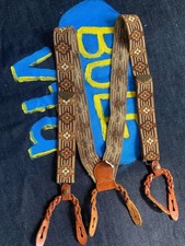 RRL Vintage Western Striped Leather End Suspenders Braces belt