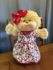 1980s Cabbage Patch Kid Puppy Dog Koosas Blue Eyes Cherry Dress Cute Koosa