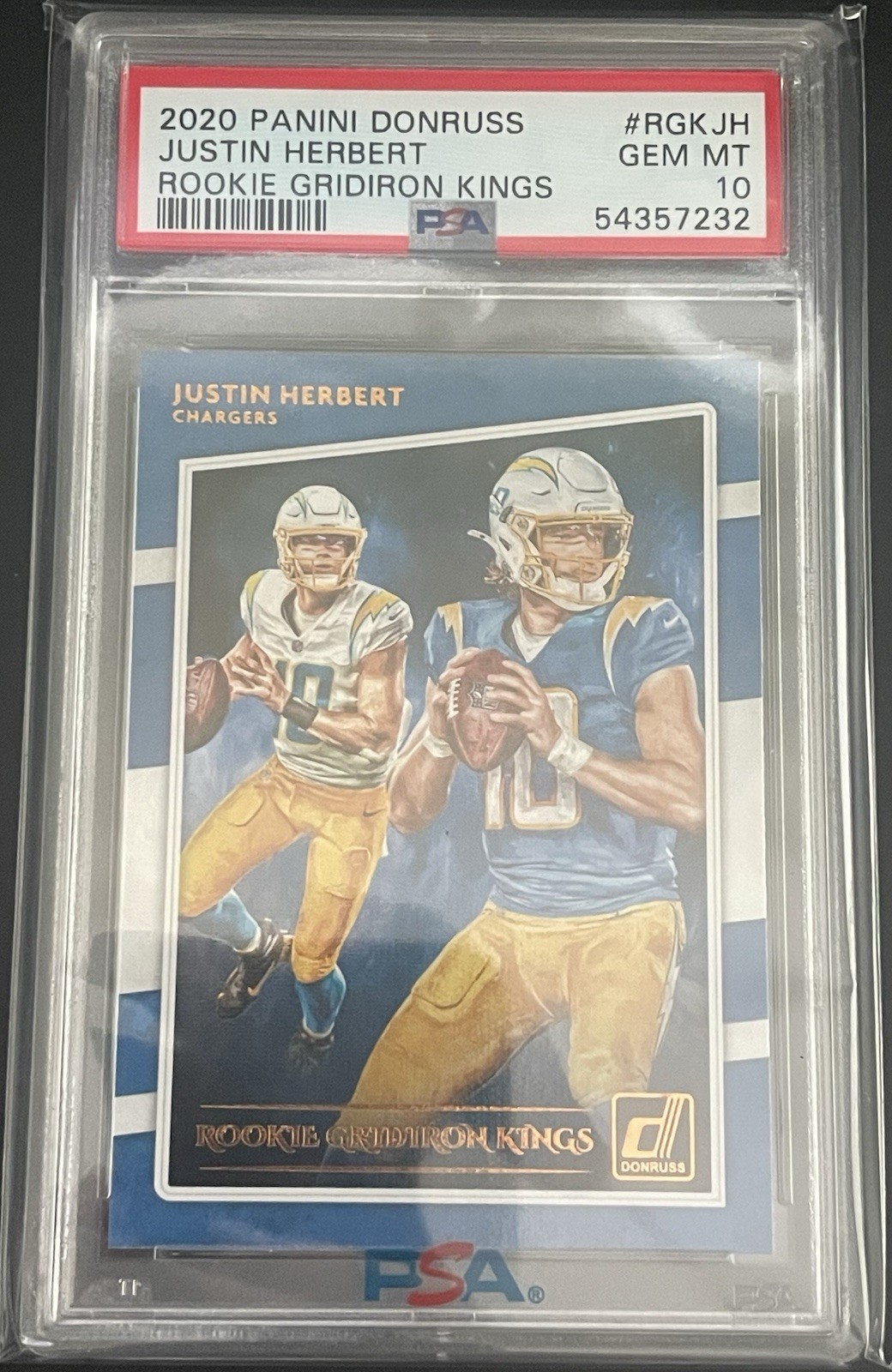 Justin Herbert 2020 Donruss Rookie Gridiron Kings PSA 10 Gem Mint #RGKJH