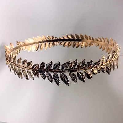 Roman Emperor Gold Laurel Wreath Headband Toga Costume  display picture 3