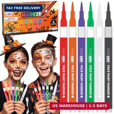 FACEGEM LONDON 6 Colour Halloween Face Paint Kit -Washable - Water Based Colours