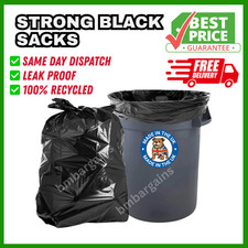 100 HEAVY DUTY REFUSE SACKS| STRONG BIN LINERS 90L-EXTRA TOUGH-UK STOCK