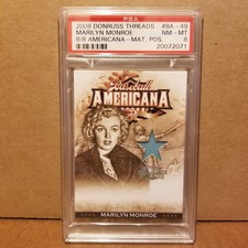 2008 Threads 49 MARILYN MONROE Baseball Americana MATERIALS POSITION /250 PSA 8