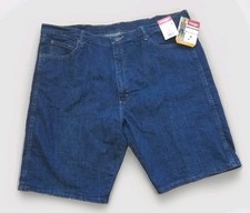 Wrangler Men's 5 Star Comfort Flex Relaxed Fit Dark Wash Jean Shorts Size 42 NWT