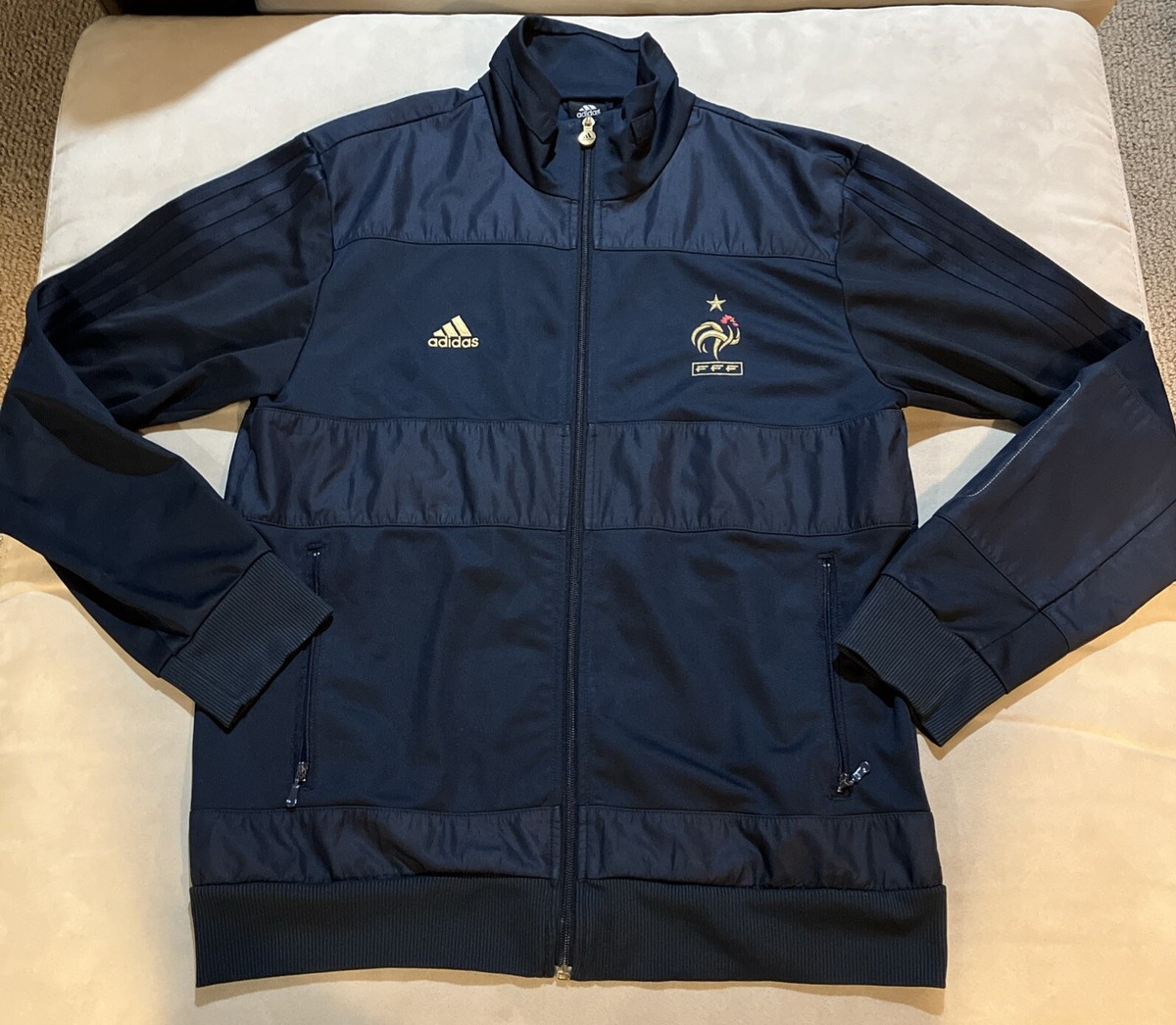 Adidas French Football Soccer Men’s Zip Up Starter Jacket Size Large