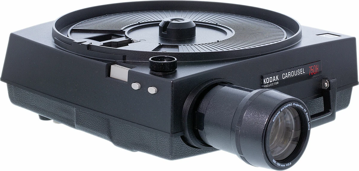 Kodak 750H Carousel Projector w/ Hard Case Remote & Slide Tray